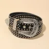 New Custom Designer luxury crystal Rhinestone Belts Men Women unisex Western Rivets Cowboy bb simon 1-1.5 Inch Wide belts