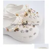 Accesorios de piezas de zapatos Rhinestones de lujo Charms Diseñador DIY Zapatos de cadena de perlas Decaration para Croc Jibbi Zuecos Niños Niños Mujeres Gi Dhnqi