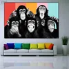 Cartoon Monkey Graffiti Art Canvas Painting Poster en Print Street Pop Art Wall Art Picture for Living Room Home Decor