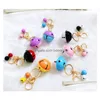 Creative Alloy Candy Color Bell Keychains Diy Mobiltelefon Fodral Tillbehör MTI Par Bag Pendant Drop Delivery Dhkon