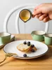 Ensembles de vaisselle couleur petite tasse de lait simple en céramique avec poignée peut pot café petit déjeuner sauce plat