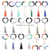 36 couleurs de qualité alimentaire perles acryliques glands bracelet porte-clés bracelets de perles en bois porte-clés Pu gland anti-perte porte-clés livraison directe Dhl2M
