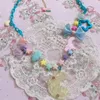 Hänghalsband lolita handgjorda söta ap meteor plastbitar halsband söt rosa blå cyanotisk serie