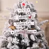 Weihnachtsdekorationen Baumdekoration 2023 Kleine Anhänger hölzerne Fünf-Punkte-Star Bell Xmas Jahr Hausgeschenk für R0Z2