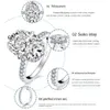 Bröllopsringar S925 Sterling Silver Engagement Rings 8ct Egg Diamond Par Wedding Ring Luxury Smycken Big Silver Rings 230410