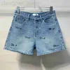 Kvinnors byxor capris designer 2023 sommar ny produkt europeisk broderi brev smal a-line varm liten doft denim shorts kmsw