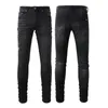 Designer maschili jeans viola jeans pantaloni di denim di grandi dimensioni pantaloni perforati hip hop cerniera perforata pantaloni amris lettera patch slim fit amris jean 313