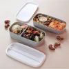 Dinnerware Lunch Layers Lunchbox 2 Wheat Container Health Eco-friendly Japanese Microwavable Bento Material Box Straw