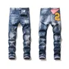 Мужские джинсовые джинсы, синие, черные рваные брюки, лучшая версия, узкие рваные джинсы в итальянском стиле, велосипедные, мотоциклетные, рок-джинсы 8GSZ
