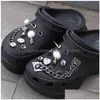 Piezas de zapatos Accesorios Zapatos de lujo para Croc Moda Rhinestone Perla Diy Vintage Remache Punk Charms Drop Entrega Dh5Xz