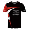 メンズTシャツアストンマーティンF1 2023ホット販売3Dプリンティングクルーネック通気性カジュアルトップメン用3M411 3M411用特大のTシャツ