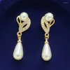 Brincos de colar Definir cor de ouro criativo 1Pair Casamento Pérola de pérolas de pérolas jóias de jóias femininas para mulheres