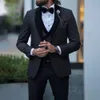 Fashion Groom Wedding Suits For Men Slim Fit 3 Piece Jacket Vest Pants Set Male Business Blazer Formal Party Shawl Lapel Tuxedos