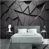 Sfondi Moderno Creativo 3D Geometrica Astratta Triangolo Grigio Grande Murale Carta da parati Soggiorno Tv Parete Home Decor Panno Affresco Dro Dhx9P