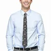 Bowił Ditsy kwiatowy krawat czarno -biały klasyczny elegancki szyja dla mężczyzn Cosplay Party Quality kołnierz graficzny krawat akcesoria
