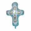 Décoration de fête 50pcs Jésus Croix Ballon Pâques Baptême Air Globo Communion Eucharistie Baptême religieux Décorations pour la maison Enfant Jouet Cadeau