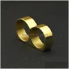 Bandringar Hip Hop Rhinestone Twofinger Ring för Mens Geometric Glossy Gold Plated rostfritt stål Simple Fashion Jewelry Dro Dhgarden OT3RORO