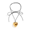Colliers pendentif Pullable réglable fil de cire collier ras du cou avec grand amour simple et personnalisé pour les femmes