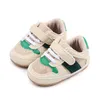 Babyschoenen eerste wandelaars pasgeboren babymeisjes jongens zachte zool schoen anti slip pu met canvas sneakers 0-18m