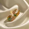 Brincos de argolas jovens geométricas de colorido geométrico Metal de metal de 18k cor de cor de ferrugem de cor de ferrugem de cor 18k jóias de textura para mulheres