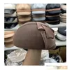 Boinas Boinas Otoño Invierno Bowknot En forma de hongo Grace Lana Fieltro Formal Lady Beret Hat Mujeres Ocio Pintor Drop Deliver Dhgarden DHWJH