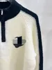 1108 2023 outono marca mesmo estilo camisola branco preto manga longa tripulação pescoço roupas femininas de alta qualidade mafeng