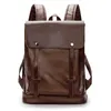 Moda retro erkek sırt çantası büyük kapasiteli okul çantası lüks tasarım dizüstü bilgisayar sırt çantası erkek yüksek kaliteli pu deri seyahat sırt çantası 230411