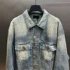 High-end versie van Winter Paris b Home Hot Diamond jack met lange mouwen en revers voor warmte Modieuze en veelzijdige denim top 10A Stijlvol denim jack met textuur