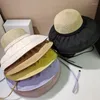 Hüte mit breiter Krempe 2023 Design Stroh Stoff Patchwork Sonnenhut Frauen Großer faltbarer Frühlingseimer Chapeu Panama Feminino Reise Sommer