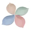 Plates 1pc Home Kitchen Wheat Straw Seasoning Saucer Creative Plastic Leaf Shaped Pickle Small Plate Tableware Dipping Snack Dish