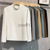 Camisetas para hombres Hombres Fleece Camiseta Otoño Invierno Nuevo Fleece Cálido Color Sólido Moda Casual Medio Cuello Alto Manga Larga Elasticidad Camiseta Básica Top J231111