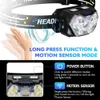 Huvudlampor 9 LED Strong Light strålkastare USB Återkallbar rörelse Sensor strålkastare Portable Fishing Camping Outdoor Head Lamp Work Ficklight P230411