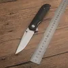 1Pcs G0411 Flipper Folding Knife 9Cr18Mov Satin Drop Point Blade Black G10 Handle Ball Bearing Fast Open EDC Pocket Knives