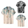 Herr t -skjortor utomhus skjorta blomma kortärmade mäns sommarstrandstil avslappnad avslappnad lat a för män pack