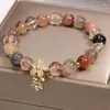 Braccialetti con ciondoli Bracciale in cristallo naturale di fragola naturale del vento fresco e adorabile di stile coreano per i gioielli della ragazza del regalo di pietra delle donne