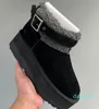 Boucle de ceinture thermique en peluche bottes de neige en peau de mouton semelle intérieure en fourrure Anti diapositives semelle femmes chaussons de mode