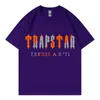 Trapstar Spring Summer Mężczyzn Kobiet T -koszulka Kolor Gradient Alphabet Hip Hop High Street Casual Tree z krótkim rękawem