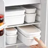 Bottiglie di stoccaggio Scatola di plastica da cucina con coperchio Contenitore riutilizzabile per contenitori per organizer per frigorifero Crisper senza BPA Adatto al microonde