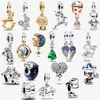 zilveren bedels Fonkelend Hart Sneeuwvlok Sneeuwbol Dangle hanger DIY fit Pandoras ketting ME armband voor dames designer sieraden Nieuwjaar Kerstcadeau met doos