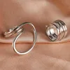 Bandringar 2st geometriska justerbara ringar set för kvinnor koreansk stil mode par ring fest gåvor brud smycken kessor grossist p230411