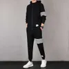 2023 Autumn/winter New Waffle Harbor Style Loose Solid Hooded Ins Fashion Mature Sweater Men's Set