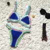 Micro Bikini feminino Mulheres feitas de crochê de crochê artesanal de malha