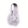 Perruques de Costume ondulées à ligne de cheveux moyenne, perruque synthétique longue de carnaval de WoodFestival, Cosplay Blonde rose 8 couleurs