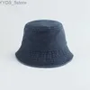 Wide Brim Hats Bucket Hats Washed Denim Bucket Hat Kids Wide Brim Cotton Fisherman Hat Girls Boys Summer Panama Sun Hat Outdoor Beach Fishing Cap YQ231111