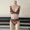 Swim Wear Lorylei Bikini Set Print Leopard Linked Spaghetti Strap Triangle Thong Sexy Biquini Swimsuit Swimwear Women Bathing Suit B605 230411