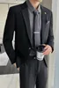 Męskie garnitury Boutique (Blazer Spoders) Włoski styl elegancki biznes mody swobodny szczupły koreańska wersja dżentelmen formalny garnitur 2 sztuki