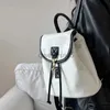 Backpack Style School Bags Fashion White Ladies Backpack Soft PU Leather Womens Tote Handbags Casual Drawstring Shoulder Bagsqwertyui45