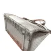 Nile Bag Designer Crocodile platina leer Himalaya luxe licht luxe echt lederen dames handgemaakt met wax draad naaien