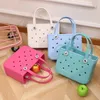 Atacado Bogg Bag Silicone Beach Custom Tote Fashion Eva Plastic Beach Bags Mulheres Verão