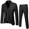 Mens Suits Blazers 남자 브랜드 3 조각 세트 비즈니스 조끼 블루 코트 결혼식 우아한 재킷 파티 캐주얼 Terno 231110